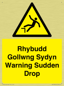 Rhybudd Gollwng Sydyn Warning Sudden Drop